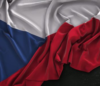 Czech Republic Flag Wrinkled On Dark Background 3D Render